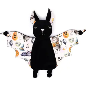 Plush Bat Baby Security Blanket/Lovey — Gothic Halloween Baby Shower Gift for Newborns