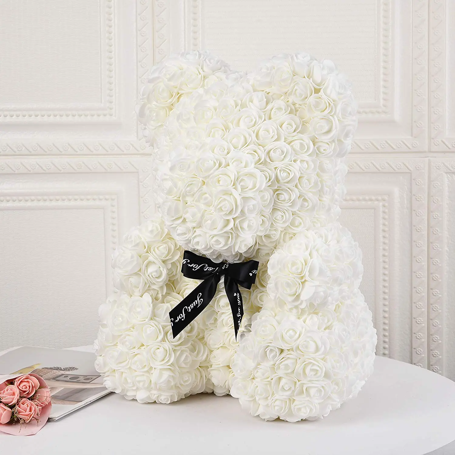 14 inch Artificial Rose Teddy Bear for Valentine's, Mother's Day, Anniversaries & Birthdays Decor Wedding Decorative Box Fruit
