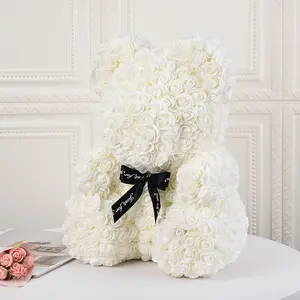 14 inch Artificial Rose Teddy Bear for Valentine's, Mother's Day, Anniversaries & Birthdays Decor Wedding Decorative Box Fruit