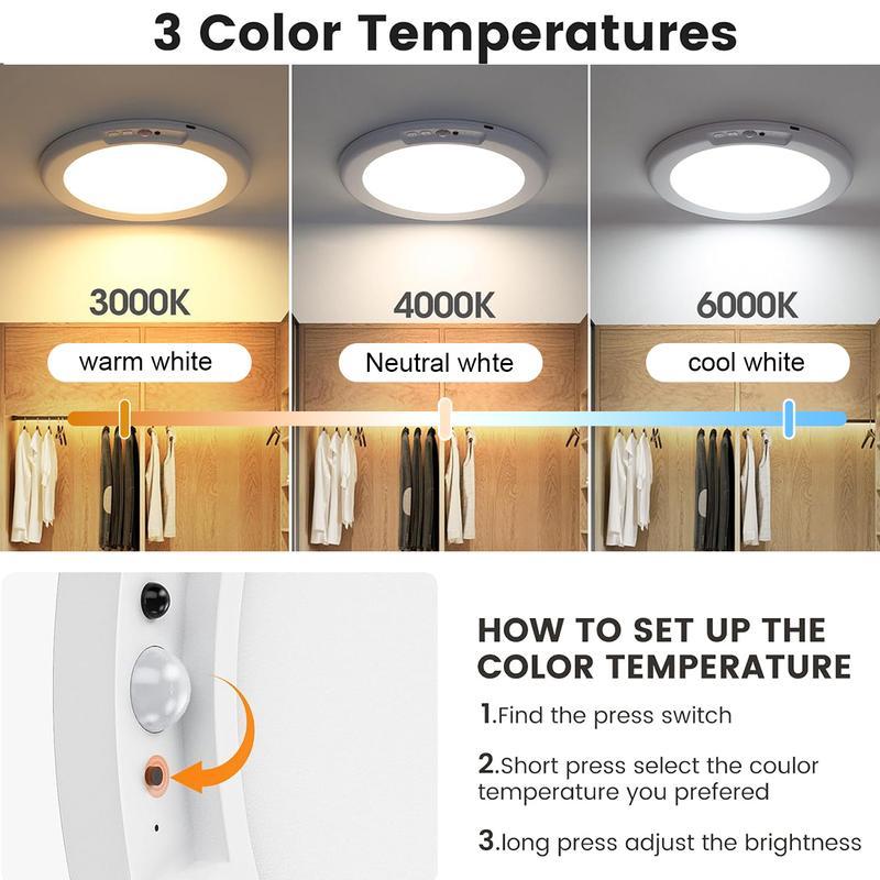 Rechargeable Motion Sensor Ceiling Light with Remote - Magnetic Wireless Ceiling Light Battery Powered for Closet Shower Stairs Shed Hallway Porch Patio ect,fun decorative lights,Easy to install,Christmas decorations