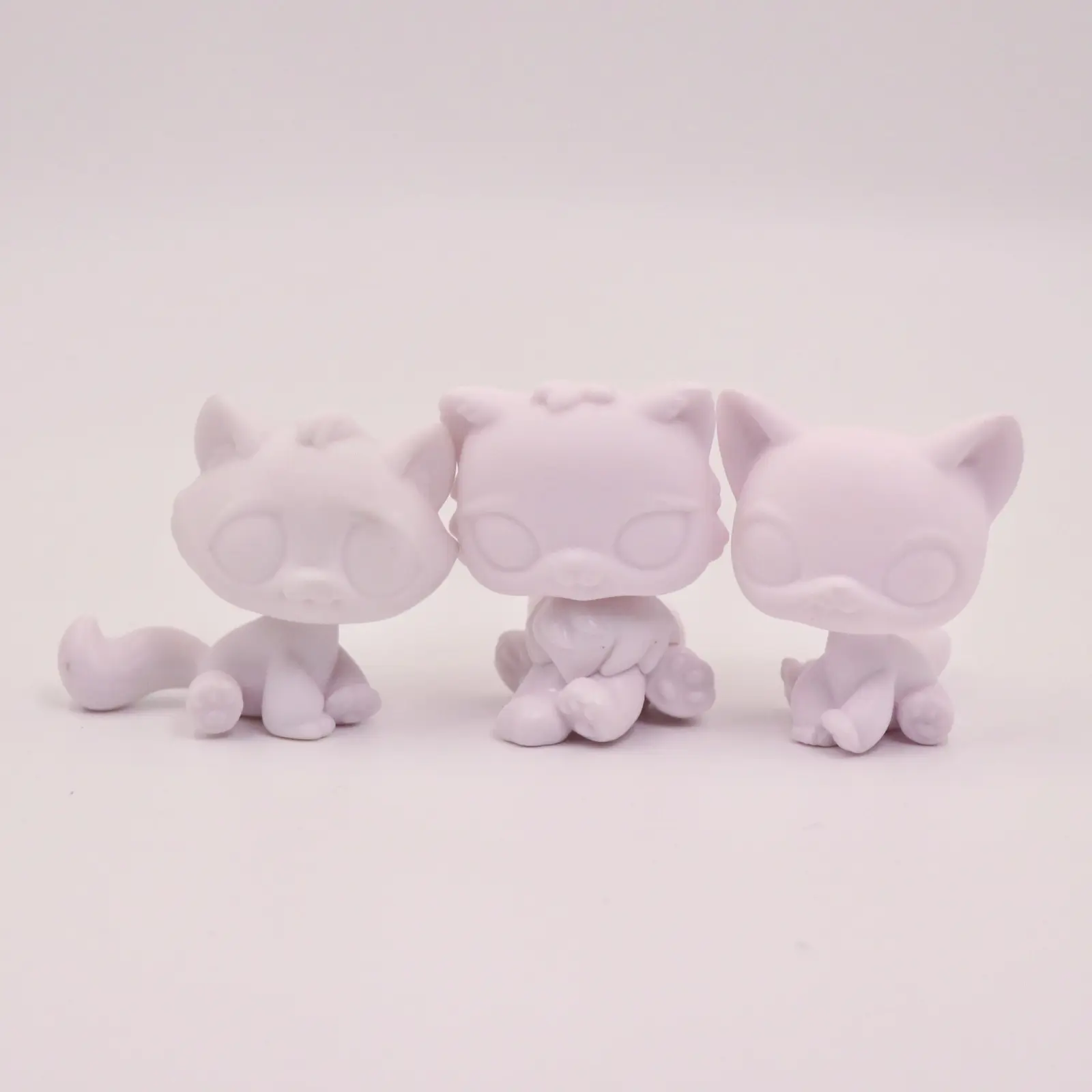3 Pcs White Base Blank Paint Set - Art Supply for Miniature Cats and Dogs, Art Crafting for Children's Clay Handicraft