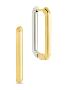 Jana Dual Tone Rectangle Hoops