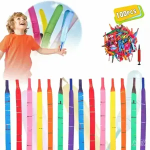 100 rocket balloons with two air pumps, colorful giant rocket balloons for parties