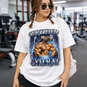 Certified Gym Rat Vintage Tee, Weightlifting Pump Cover Shirt, Funny Workout T-Shirt