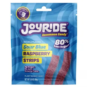 Joyride Sweets Joyride Candy Sour Candy Strips - 3.5oz-Gummy Candy, 80% Less Sugar, Plant-Based Candy, Vegan Snack, Naturally Flavored Snack Candies