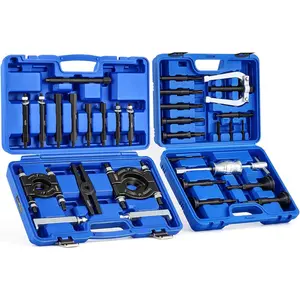 Motor Tech Bearing Puller & Housing Removal Set, 30 pc. 2-in-1 Bearing Puller Tool Set for Wheel Bearing Bushing Axle, Blind Hole Bearing Puller & Bearing Separator Set with Slide Hammer Collets