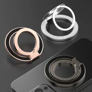 Dual-Sided Strong Magnetic Phone Ring Holder, Compatible with Magsafe, Foldable Design, 360 Degree Rotation, Portable Metal Magnet Mount, Magnetic Phone Stand