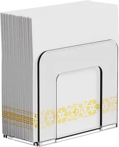 5x5 Upright Clear Napkin Holder for Party,Bar,Small Vertical Standing Lucite Napkin Holder for 5x5 & 8x8 Floral Paper Napkins,Modern Plastic Cocktail Napkins Holder for Dining Room Decor,1 Pack