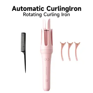 Automatic curling iron, 4 temperatures, two-way rotation, anti-scald, anti-tangle, auto shut-off, styling tool rotating barrel curling iron