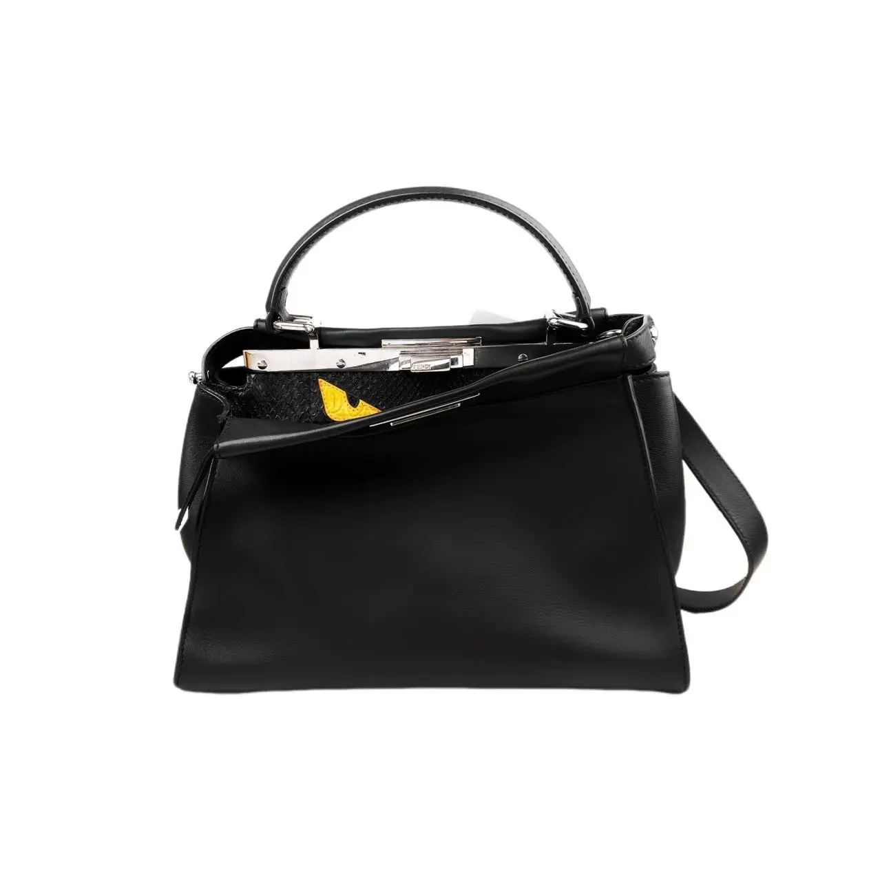 Pre-owned FENDI Leather Shoulder Bags CALUXB Medium Monster Peekaboo Bag