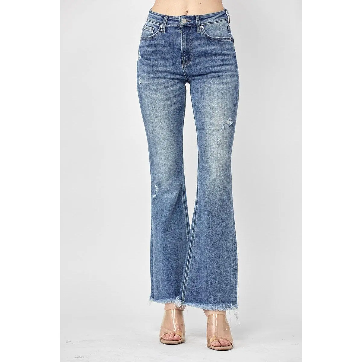 Risen High Rise Vintage Frayed Hem Flare