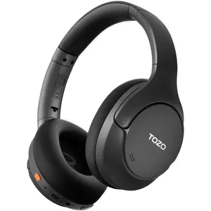 TOZO HT3 Hybrid Noise Cancelling Headphones, 90H Playtime Wireless Over Ear Bluetooth Headset, Spatial Audio AI Chat with 5 Mics, Supports Dual Connection and USB-C Input, with 32 EQ Music Modes, Travel Gym Work Home, Gift Ready