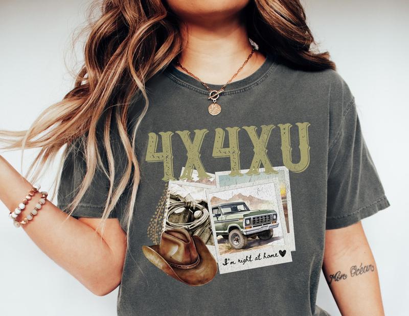 Lainey Wilson 4x4xU Country Music Shirt Women Vintage Comfort Colors Shirt Western Rodeo Shirt Comfortable Oversized Fabric Soft