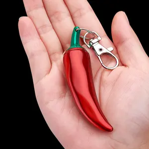 (Fuel not included) Unique metal chili pepper shaped lighter - portable and stylish multi-functional windproof lighter suitable for outdoor camping and home kitchen