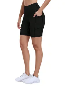 Women's 1 Piece High-Waisted Breathable Sports Cycling Shorts - Pocket Stretch Bodysuit for Fitness, Running, Cycling & Casual Wear