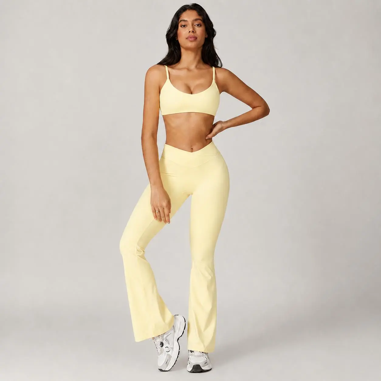 Libin Women's Two Piece Set Sports Tank Top & High Waisted Butt Lifting Tummy Control Bootcut Leggings Stylish Activewear for Yoga & Gym