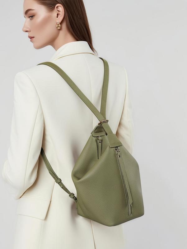 Genuine Leather Crossbody Bag for Women, Large Capacity Purse with Wide Adjustable Strap, Multi-Way Fashion Shoulder Bag