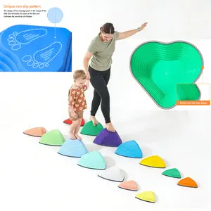 Set of 12/25 Children's sensory balance training stepping stone in macaroon for coordination and strength Stepping stone with rubber non-slip sides. kid Rainbow Stepping Stones Set Safety Parks outdoor play equipment Kindergartens