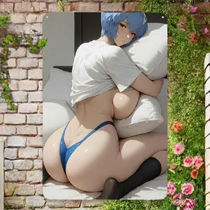 YNLLOOFD Sexy Anime Bikini Metal Poster - Retro Iron Wall Art for Living Room, Bedroom, Office & More - Durable Hanging Decor, 8x12 inches