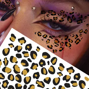 Leopard Face Tattoos for Adults, Sexy Leopard Print Temporary Tattoo Stickers, Perfect for Halloween & Cosplay Parties