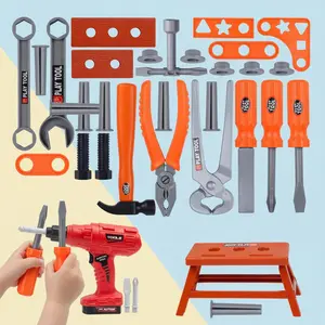 Tool Box Toy Set, DIY Assembly Tool Kit, Role Play Repair Toy, Fun Educational Activity for Kids, Requires 2 Aa Batteries
