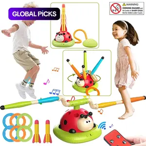 Musical Jump, 1 Set Toss Ring Game Toy and Stomping Launch Rocket Launcher, Outdoor Jumping Toys with Remote Control, Indoor Outside Toys #GLOBAL PICKS