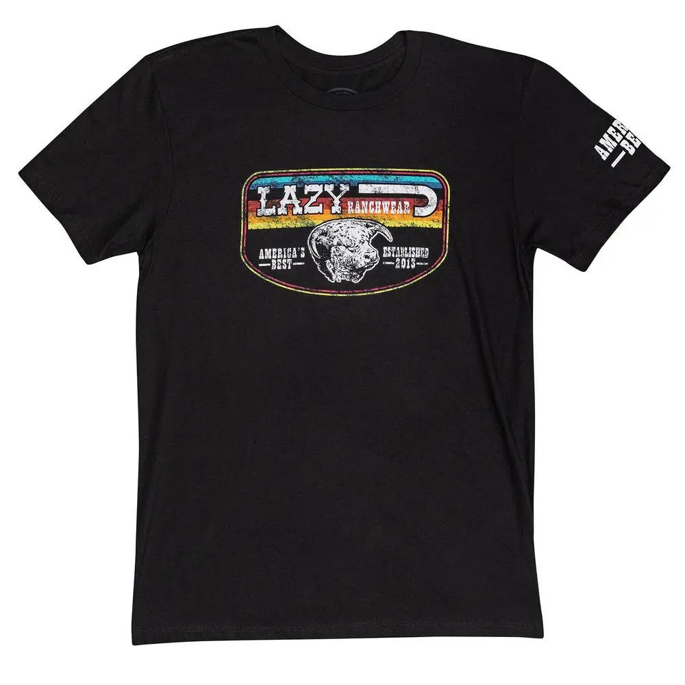 Unisex Serape Print Graphic T-Shirt, Casual Cotton Blend Menswear Top with Round Neck, Elevation Design, Tops, Shortsleeve