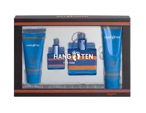 HANG TEN | Men’s 4PC Fragrance Gift Set – 4 x 0.5oz / 15ml – Fresh Masculine Fragrances – Long-Lasting All-Day Scent | Ideal for Everyday Use, Travel, Gym, or Special Occasions Blue