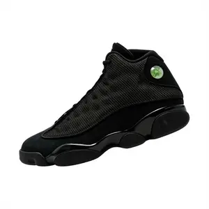 Men's Classic High Top Basketball Shoes Non-Slip Shock Absorbing All Black Sneakers 3M Reflective Holographic Design Comfortable Casual Streetwear Shoes for Daily & Sports