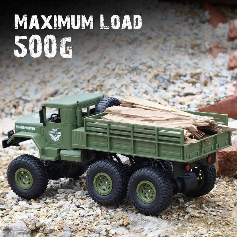 Military Truck 2.4Ghz Off-Road Remote Control Car RC 4WD Truck for ATVs, Children's Day Ideal Gift for Boys (Green)