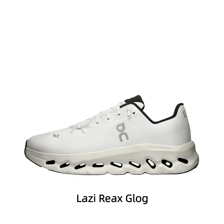 Monochrome Off White Ultra Light Waterproof Smooth Surface Daily Walking Trainers Large Oval Hollow Hole Shock Absorbing Thick Platform Midsole Non Slip Athletic Sneakers for Gym Training City Stroll Weekend Short Trip All Purpose Daily Casual Footwear