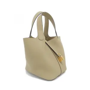 Pre-owned HERMÈS Calfskin Shoulder Bags Hermes Picotin Lock PM Taurillon Clemence bag