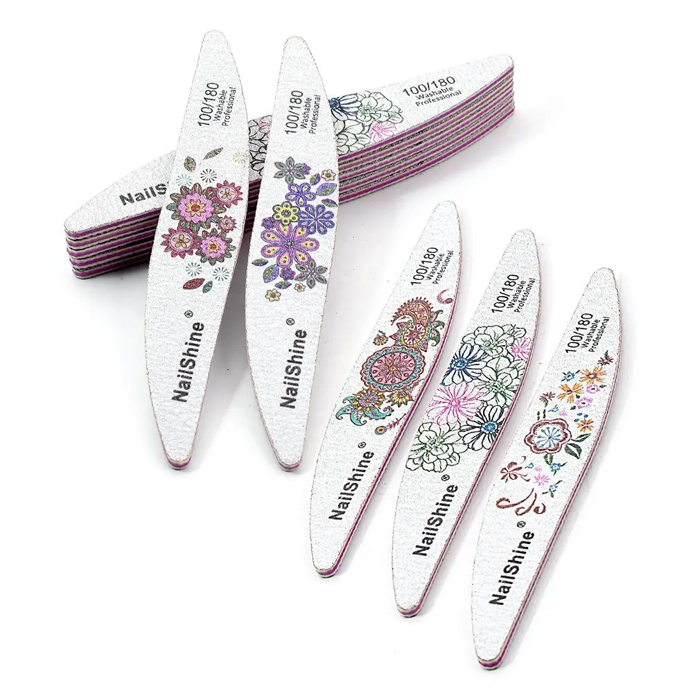Nail Files 5/10Pcs Manicure Set 80/100/150/180/240 Multiple Fine Patterns Degree Double Sided Washable Sanding Nail Accesserious
