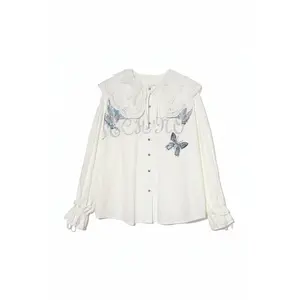 TCH - French Doll Neck Age Reducing Loose White Shirt Top for Women, Spring/Summer 2026 New Collection