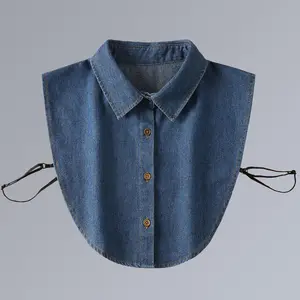 2026 NEW Mens and womens denim false collars are simple and versatile, Denim Fake Collar Shirt Detachable,Versatile Accessories Dickey Collars Blouse Top for Women Girls Decorative Favors