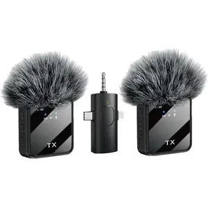 Micrófono Inalámbrico Dual Pro TX USB-C para Smartphone y Cámara con Furry Windscreen y Diseño Compacto