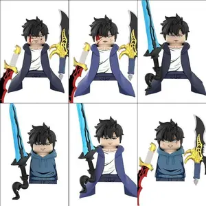 Anime Figures Solo Leveling Model Puzzle Building Blocks Mini Action Figures Ornaments Collection Dolls Toy Kids Birthday Gifts