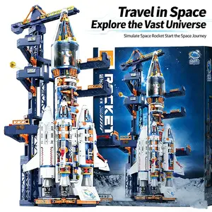 1432 Pieces Giant Rocket Building Blocks Toy, Perfect for High-Difficulty Challenges, Ideal Gift for Kids, Educational and Fun Puzzle Set