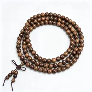 Unisex 108 Aged Golden Sandalwood Prayer Beads Bracelet - Buddhist Meditation Bracelet for Women, Fashion Costume Jewelry Accessory, Bracelets For Women