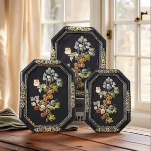 Elegant European Vintage Octagonal Frame Design Photo Display Case, Resin Material Picture Holder for Home Decoration & Photography Props