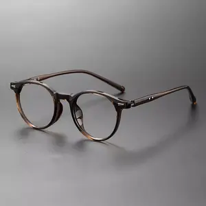 Round Glasses TR90 Top Brand Classics Style Hand-made Round Glasses for Men Women Retro Optical glasses Frame Men Accessories Tortoiseshellglassesmen Stylish Lentes