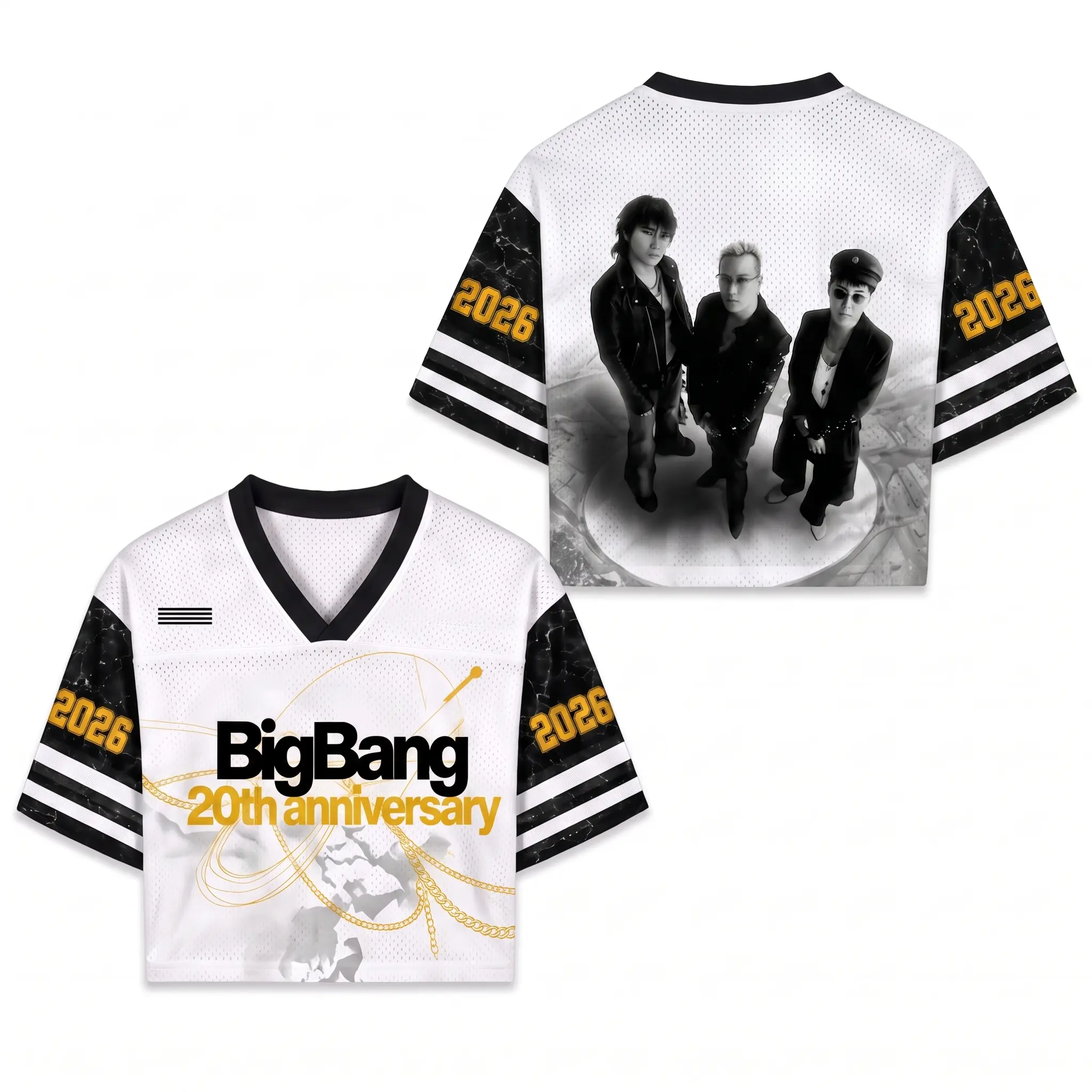 BIGBANG 20th Anniversary Mesh Jersey Crop Top, Bigbang 2026 Concert Shirt, VIP Kpop Baseball Jersey, Y2K Fan Gift, GD Jersey UFR