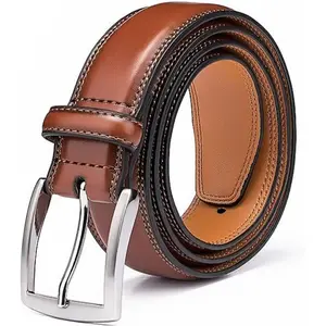 KM Legend Men's Leather Dress Belt-Classic & Fashion for Work Business and Casual