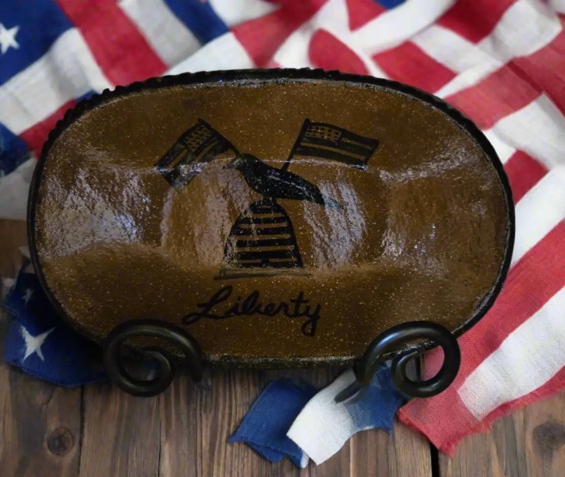 Liberty Crow Oval Stoneware Plate