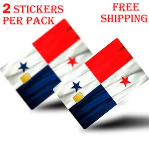 Panama Flag --2PCS Holographic Credit Card Skin & Debit Card, Trolley & Gym Stickers for Small Chip