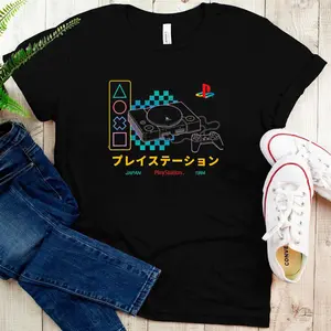 Playstation Checker Neon 90'S T-Shirt