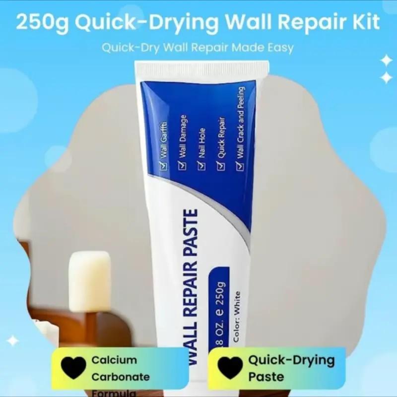 250g Drywall Patch Repair Kit | Wall Mending Agent Quick-Drying Paste | Heavy Duty Concrete Sealant Waterproof Self-Adhesive Wall Repair 250g Drywall Patch Repair Kit | Wall Mending Agent Quick-Drying Paste | Heavy Duty Concrete Sealant Waterproof Self-Adhesive Wall Repair