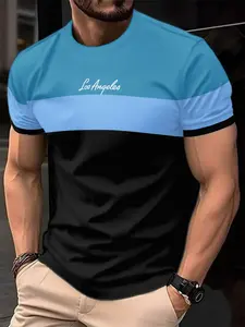 3D Digital Print Short Sleeve T-Shirt, Round Neck, Casual Slim-Fit Top, All-Over Print, Lightweight Polyester Blend, Summer & Spring Wear