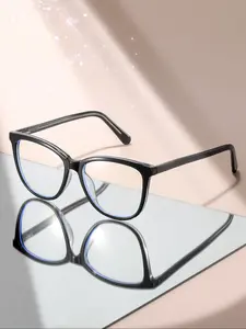 High-End Cool Large Frame Flat Mirror, Blue Edge Lenses, Anti-Blue Light, Commuting Shoppe Decorative Mirror, All Seasons, Stylish Square Frames