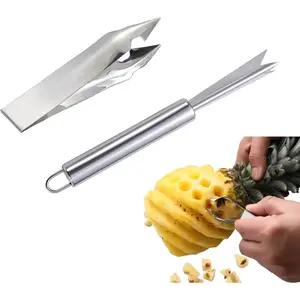 2 count Pineapple Eye Remover Tool Stainless Steel Peeler and  Multifunctional Fruit Slicer Corer for Peel Peeler Pinapple Cut Kitchen Tools and Accessories